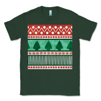 Sports Green christmas trees hand drawn seamless pattern Classic Tee - BundleAndBundleShop