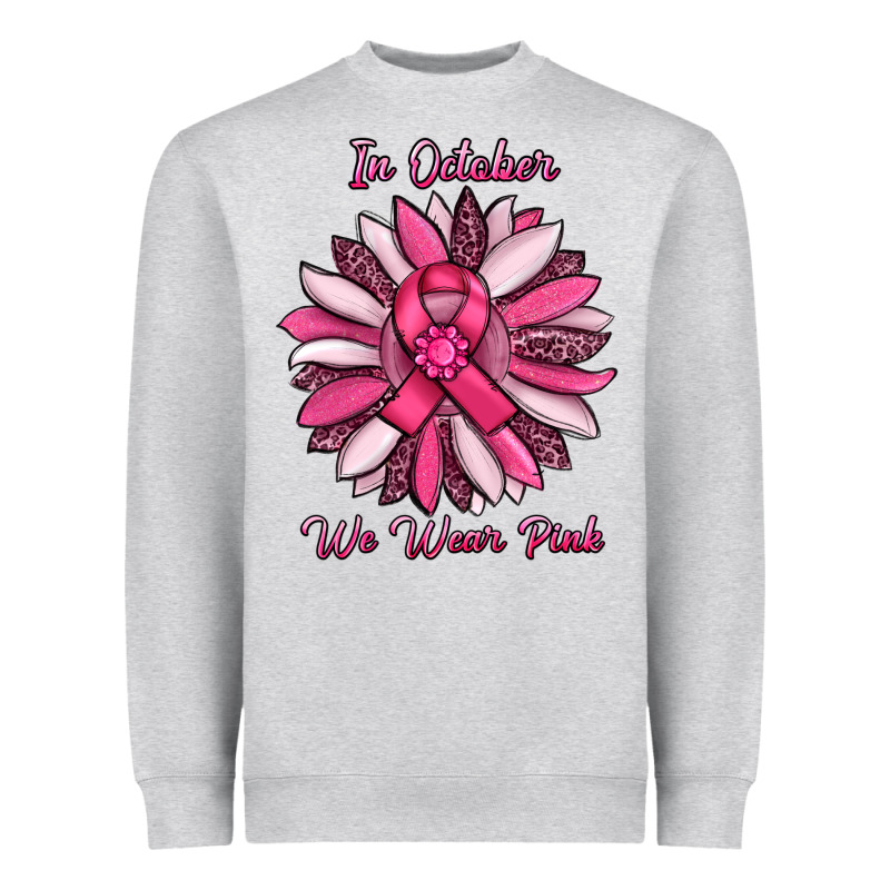 In October We Wear Pink Sunflower Heavyweight Sweatshirt by RanaPortraitStore | Teevron