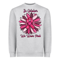 Heather Grey in october we wear pink sunflower Heavyweight Sweatshirt - RanaPortraitStore