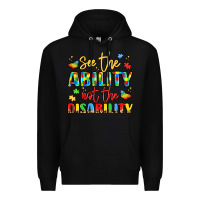 Black see the ability not the disability Premium Hoodie - LillyAllenDesigns