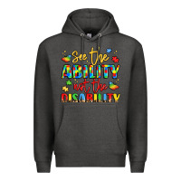 Charcoal Heather see the ability not the disability Premium Hoodie - LillyAllenDesigns