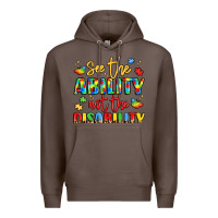 Coffee see the ability not the disability Premium Hoodie - LillyAllenDesigns