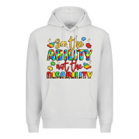 Dove Grey see the ability not the disability Premium Hoodie - LillyAllenDesigns
