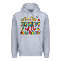 Heather Grey see the ability not the disability Premium Hoodie - LillyAllenDesigns