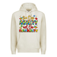 Oatmeal Heather see the ability not the disability Premium Hoodie - LillyAllenDesigns