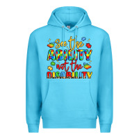 Ocean Blue see the ability not the disability Premium Hoodie - LillyAllenDesigns