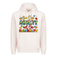 Pale Pink see the ability not the disability Premium Hoodie - LillyAllenDesigns