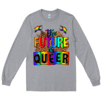 Heather Grey the fuuture is queer Long Sleeve Tee - AdoDesignShop