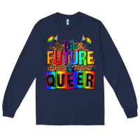 Navy the fuuture is queer Long Sleeve Tee - AdoDesignShop