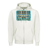 Oatmeal Heather turquoise gemstone background Zipper Hoodie - AdoDesignShop