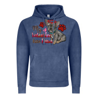 Vintage Denim my valentine has paws french bulldog Vintage Hoodie - RanaPortraitStore