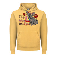 Vintage Mustard my valentine has paws french bulldog Vintage Hoodie - RanaPortraitStore