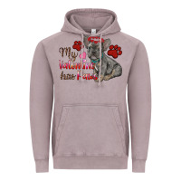 Vintage Zinc my valentine has paws french bulldog Vintage Hoodie - RanaPortraitStore