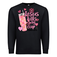 Black valentine jesus fills my cup Premium Sweatshirt - MaliasSmallBusiness