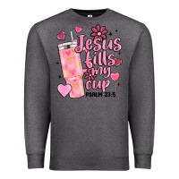 Charcoal Heather valentine jesus fills my cup Premium Sweatshirt - MaliasSmallBusiness