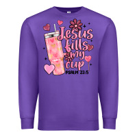 Purple valentine jesus fills my cup Premium Sweatshirt - MaliasSmallBusiness