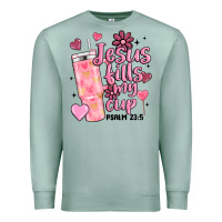 Seafoam valentine jesus fills my cup Premium Sweatshirt - MaliasSmallBusiness