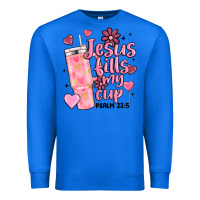 True Royal valentine jesus fills my cup Premium Sweatshirt - MaliasSmallBusiness