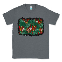 Charcoal Heather christmas gift box and leopard background Classic Tee - BundleAndBundleShop