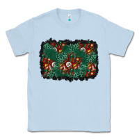 Dusty Blue christmas gift box and leopard background Classic Tee - BundleAndBundleShop