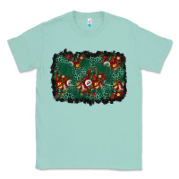 Seafoam christmas gift box and leopard background Classic Tee - BundleAndBundleShop