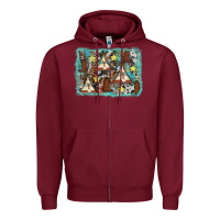 Burgundy tribe tent western background Zipper Hoodie - AdoDesignShop