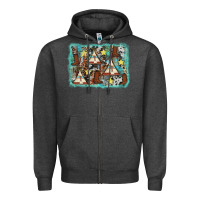 Charcoal Heather tribe tent western background Zipper Hoodie - AdoDesignShop