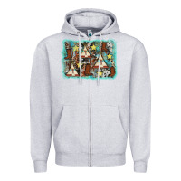 Heather Grey tribe tent western background Zipper Hoodie - AdoDesignShop