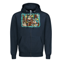 Navy tribe tent western background Zipper Hoodie - AdoDesignShop