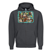 Smoke tribe tent western background Zipper Hoodie - AdoDesignShop