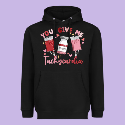 You Give Me Tachycardia Heavyweight Hoodie Designed By Maliassmallbusiness
