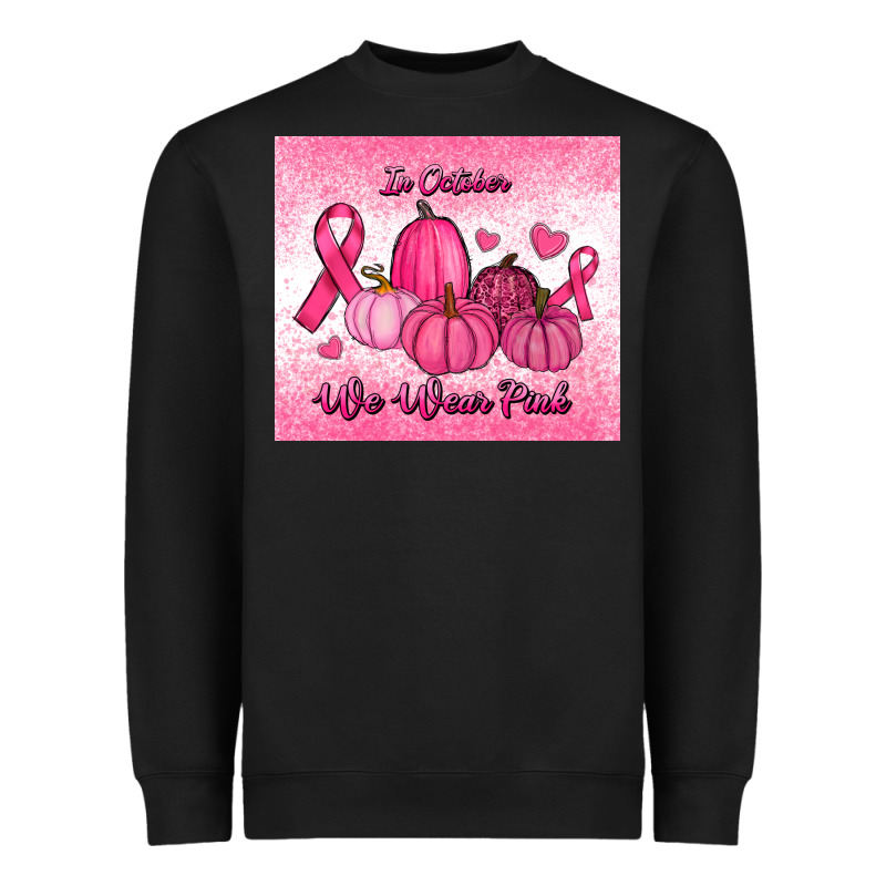 In October We Wear Pink Pumpkin Heavyweight Sweatshirt by RanaPortraitStore | Teevron