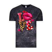 Cloud Black love lips Vintage Tee - FaDigitalArtStudio
