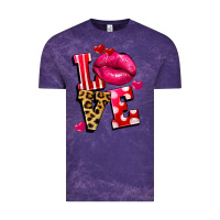 Cloud Purple love lips Vintage Tee - FaDigitalArtStudio