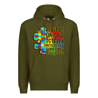 Army Green always unique totally intelligent sometimes myster Premium Hoodie - LillyAllenDesigns