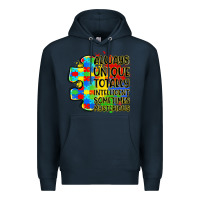 Navy always unique totally intelligent sometimes myster Premium Hoodie - LillyAllenDesigns