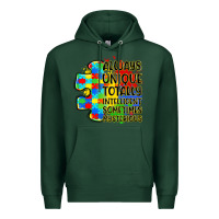 Sports Green always unique totally intelligent sometimes myster Premium Hoodie - LillyAllenDesigns