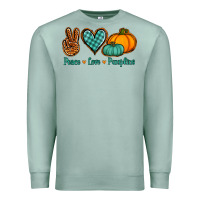 Seafoam Peace love pumpkins Premium Sweatshirt - NancyCooperArtShop