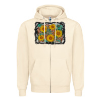Sandshell leather sunflower background Zipper Hoodie - AdoDesignShop
