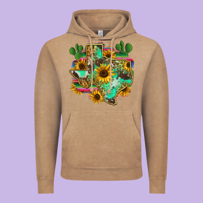 Texas Map Vintage Hoodie Designed By Zillion Design Studio