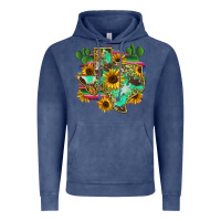 Vintage Denim texas map Vintage Hoodie - Zillion Design Studio