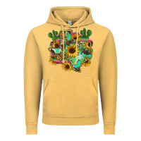 Vintage Mustard texas map Vintage Hoodie - Zillion Design Studio