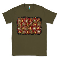 Army Green christmas gingerbread man and house background Classic Tee - BundleAndBundleShop