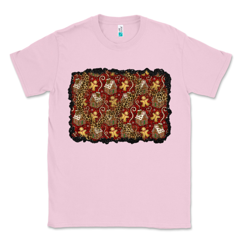 Christmas Gingerbread Man And House Background Classic Tee by BundleAndBundleShop | Teevron