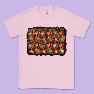 Christmas Gingerbread Man And House Background Classic Tee Designed By Bundleandbundleshop