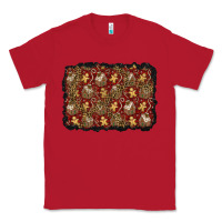 Red christmas gingerbread man and house background Classic Tee - BundleAndBundleShop