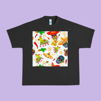 Mexico Seamless Pattern Urban Heavy Tee Designed By Fadigitalartstudio