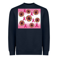 Navy breast cancer awareness sunflower Heavyweight Sweatshirt - RanaPortraitStore