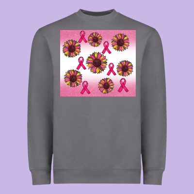 Breast Cancer Awareness Sunflower Heavyweight Sweatshirt Designed By Ranaportraitstore