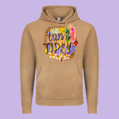 Tan Tipsy Summer Vintage Hoodie Designed By Texasbilliewilder